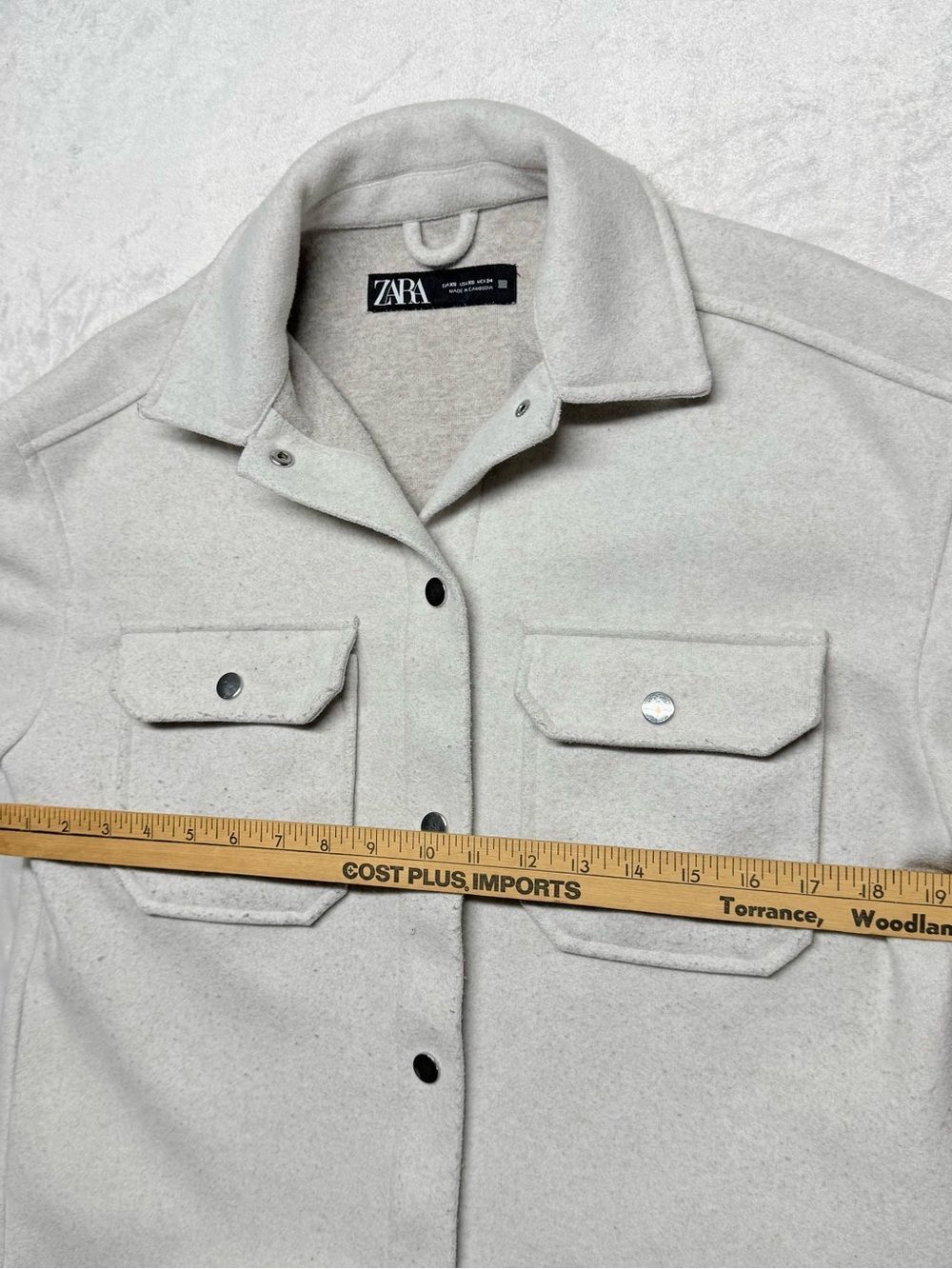 Zara Off-White Button Front Shacket - Picture 8 of 10